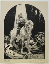 LITHOGRAPH Etching Engravings Franz MÜLLER-MÜNSTER "St. Georg" 1800 San Giorgio