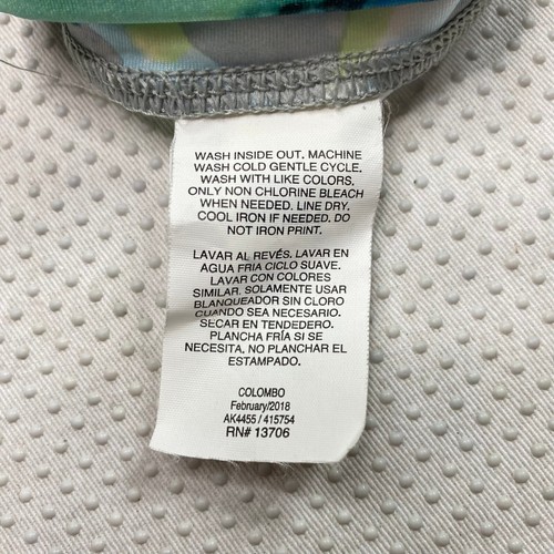 Adidas Girls Active Pants sz L Green Silver Floral Sim Compression Stretch Crop - Picture 5 of 12
