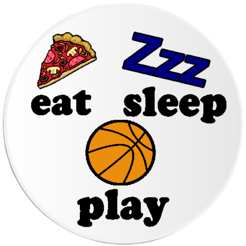 Eat Sleep Basketball 3 Inch Circle Stickers 25 Pack for Team Players