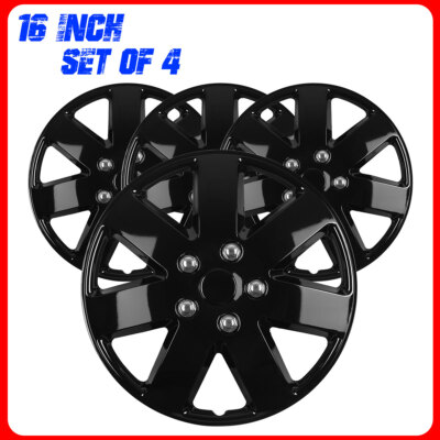 Universal 16'' Set of 4 Wheel Covers Full Rim Snap On Hubcaps for R16 Tire &Steel