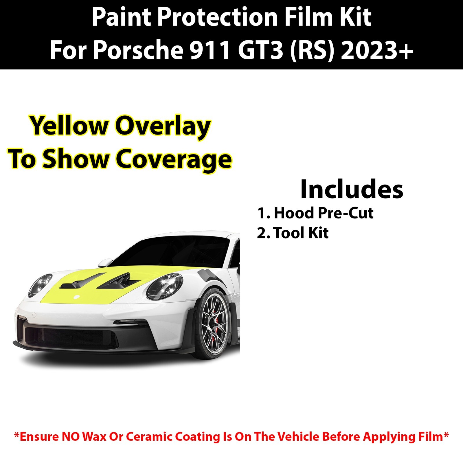 Pre Cut Paint Protection Film Clear Bra PPF Kit for Porsche 911 GT3 RS 2023+