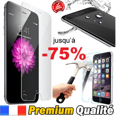 Vitre Verre Trempé iPhone 14 13 12 11 X/S/R/Max-8-7-6 Film Protecteur Protection