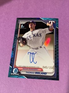 2024 Bowman Chrome 1st Prospect #CPA-TI Thomas Ireland Blue Auto /150 Rangers