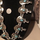 Native Jeweler Genuine CARICO LAKE Turquoise BEAR PAW Squash Blossom Necklace — photo 3