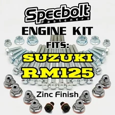 RM125 Engine Bolt Kit for Suzuki RM 125 Specbolt w OEM Zinc Finish Fasteners