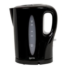 Cordless Jug Kettle, 2200W, Black, 1.7L, Igenix IG7280 **Damaged Box**