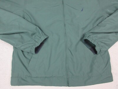 Nautica Jacket Mens Extra Large Green Reversible Tartan Plaid