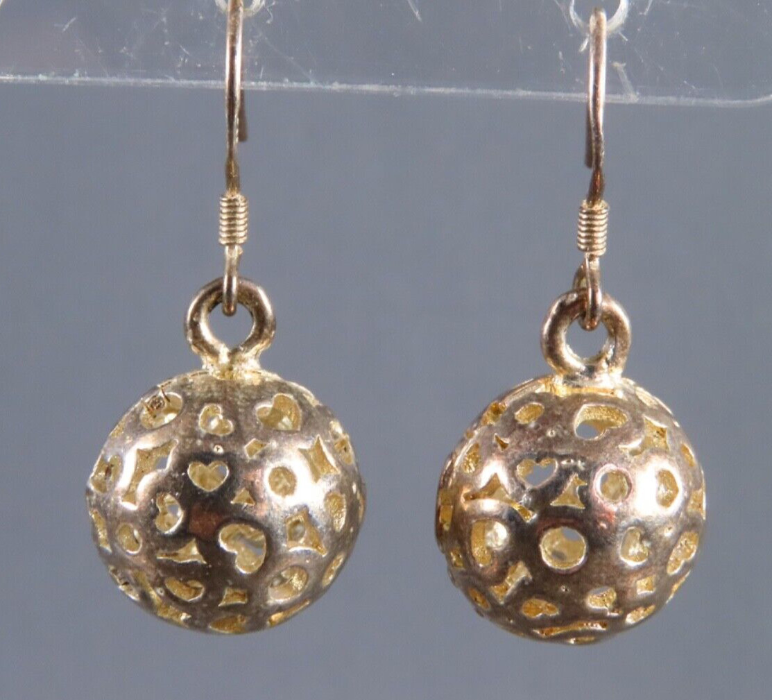 STERLING SILVER Unique Dangle Earrings HEART CUT-… - image 3