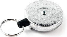 KEY-BAK Original Retractable Key Holder with a Chrome Front, Steel Belt Loop, Sp