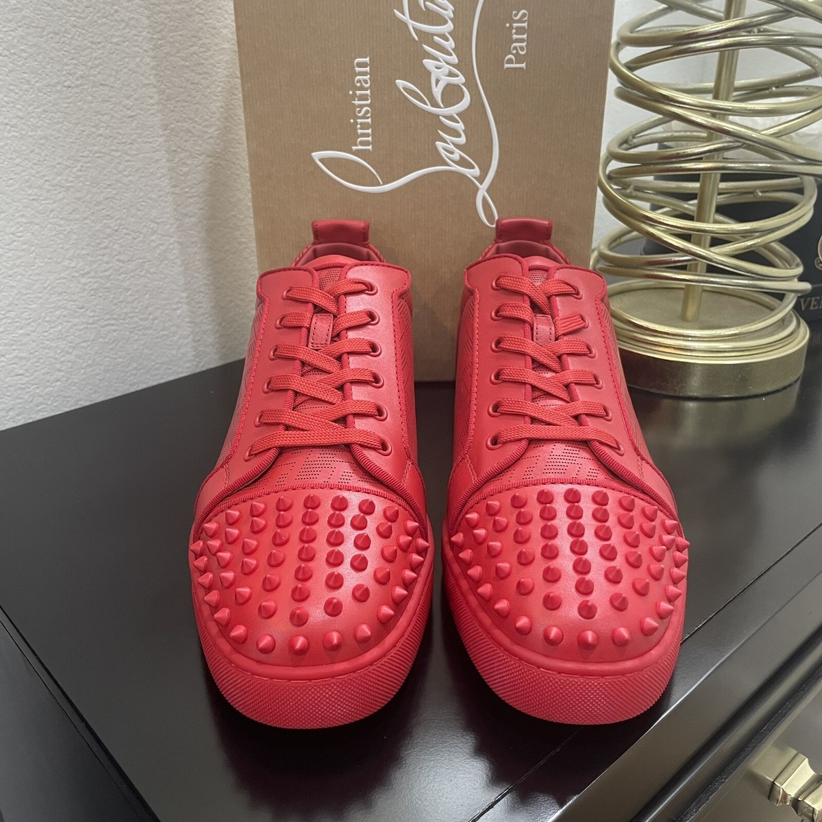 Christian Louboutin Louis Junior Spikes Orlato Red 44.5 | eBay
