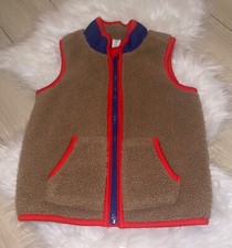 Old Navy Sleeveless Jacket Sweater Vest Zip Front Sherpa Boys 4T Tan
