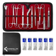 18 Pcs Minor Surgery Kit – Surgical Instruments Set Stainless Steel with Case