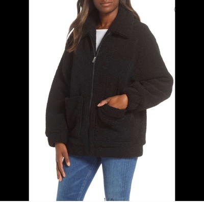 ugg teddy bear jacket black