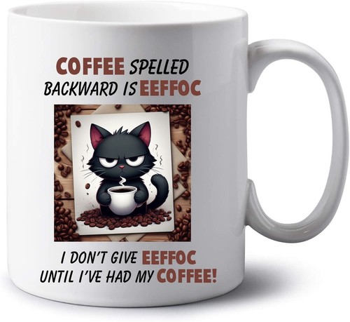 Coffee Spelled Backwards Eeffoc Jumbo 20oz Coffee Mug Name Cup Joke Funny Gifts - Foto 10 di 15