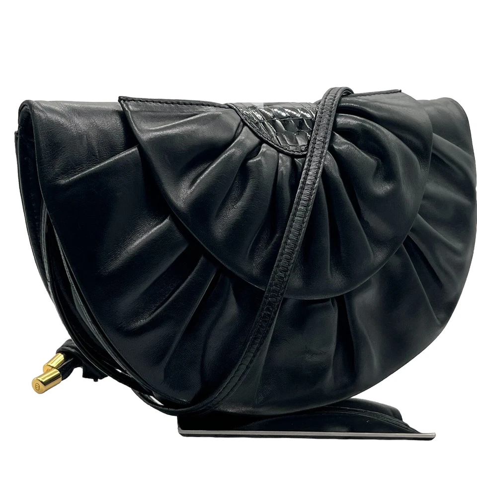 Bolso de Hombro de Cuero GUCCI Vintage Semi Cartera de Hombro Auténtico de JAPÓN Foto 4 de 4