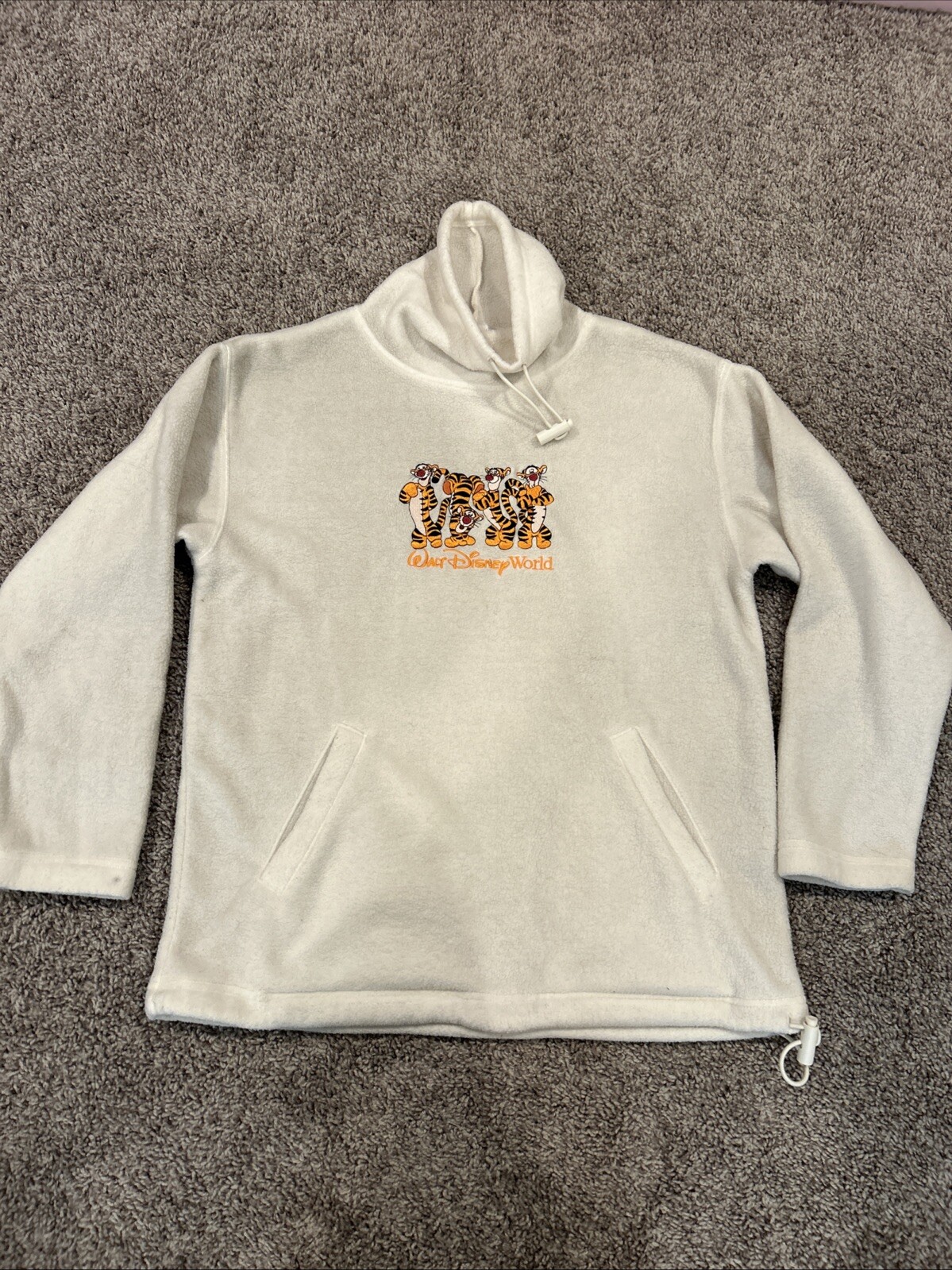 Disney Sweater Womens Small White Tigger Winnie The Pooh Turtleneck Casual
