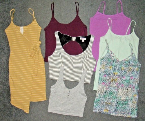 Lot of 7 CAMIS, Tank Tops, Crop Tops, Dress, Size