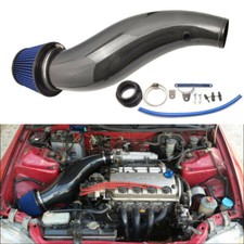 For 1992-2000 Honda Civic Ek Eg Real Carbon Fiber Air Intake Pipe Air Filter Kit