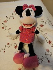 Disney Minnie Mouse Plush 18in Pink Multicolor Polka Dot Dress 2015 Stuffed Toy