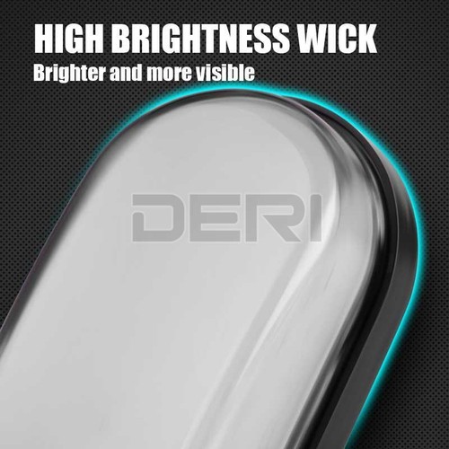 2PC White 9-LED Oval Side Marker Light Clearance Truck Trailer Waterproof 12-24V - Foto 4 di 9