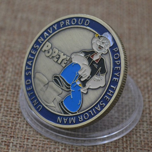 The Sailor Man Popeye Metal US Navy Proud Commemorative Challenge Coin Collect - Picture 8 of 8