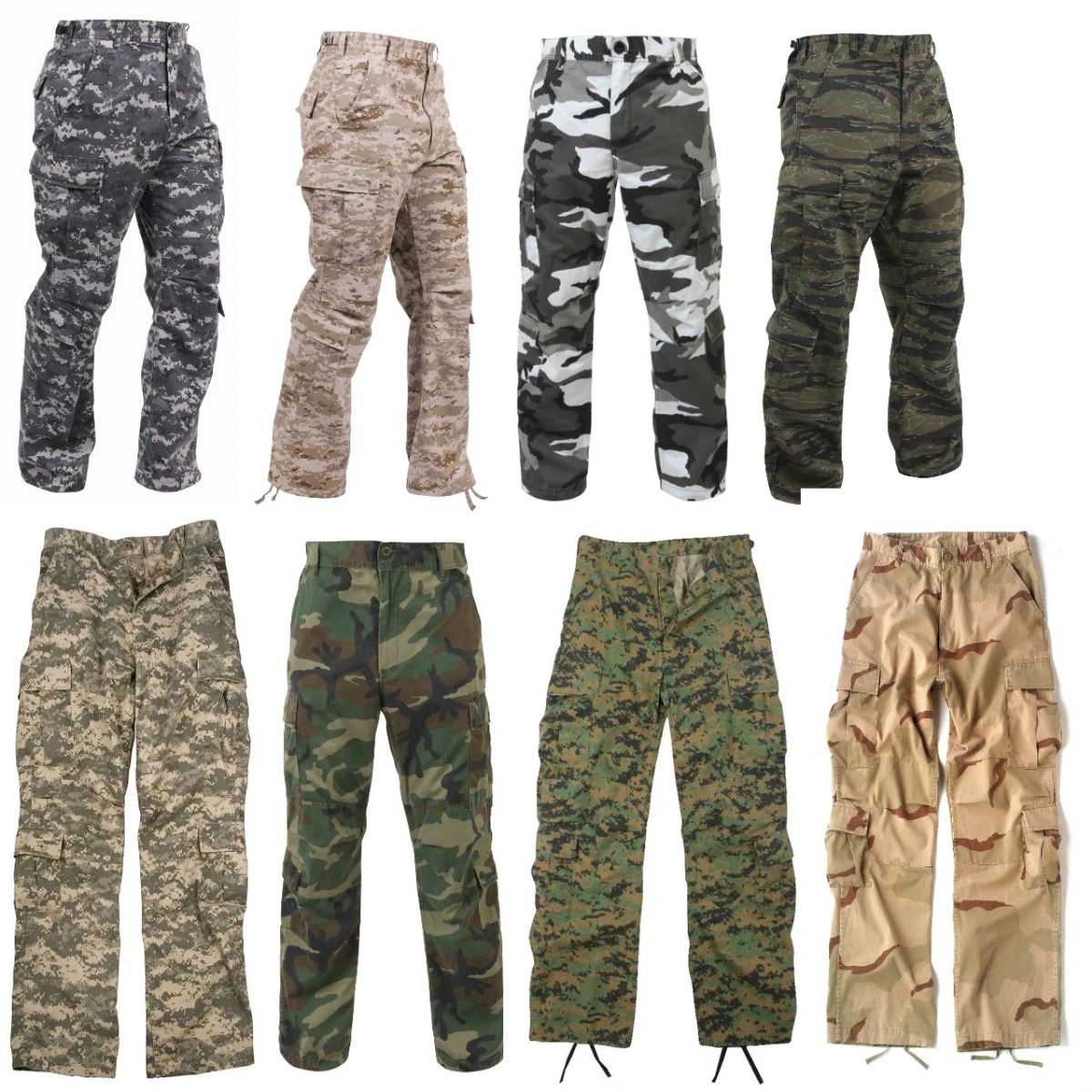 Pants BDU Pants Military Camouflage Paratrooper Tactical Fatigue Camo Rothco