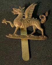 WW1 WW2  Monmouthshire regt  British Army cap badge