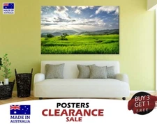 Scenic Rice Fields Hills Thailand 70x50cm Poster Prints