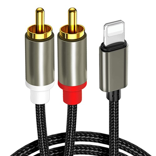 Rca Cable for Iphone, iOs to Rca Aux Audio Cord, HiFi Sound Connector 3.2Ft - Afbeelding 1 van 7