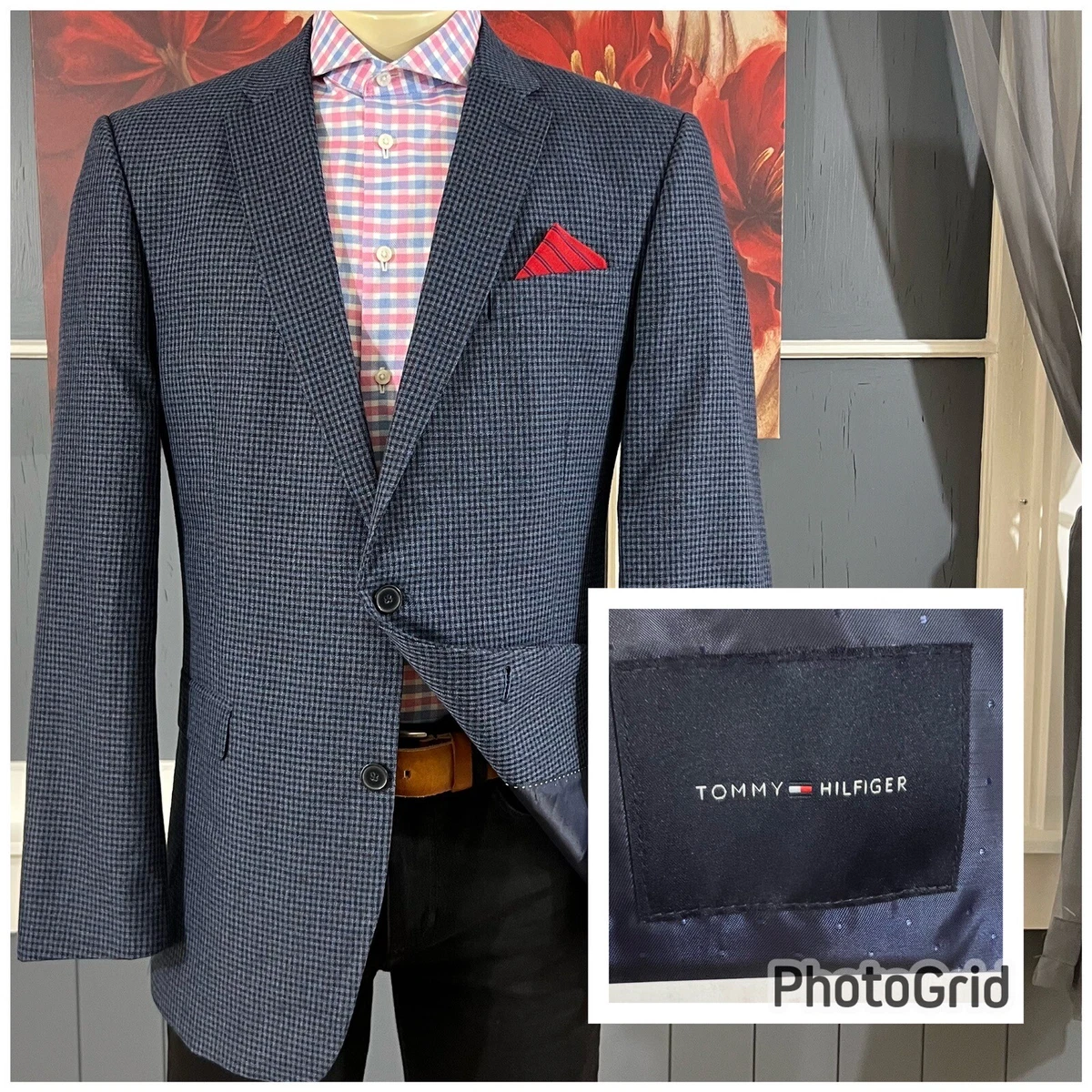 tommy hilfiger gingham blazer