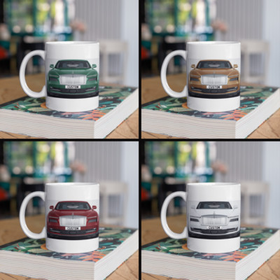 Personalisierter Rolls Royce Spectre Kaffeebecher Geschenk Farbe wählbar SCHNELLER VERSAND