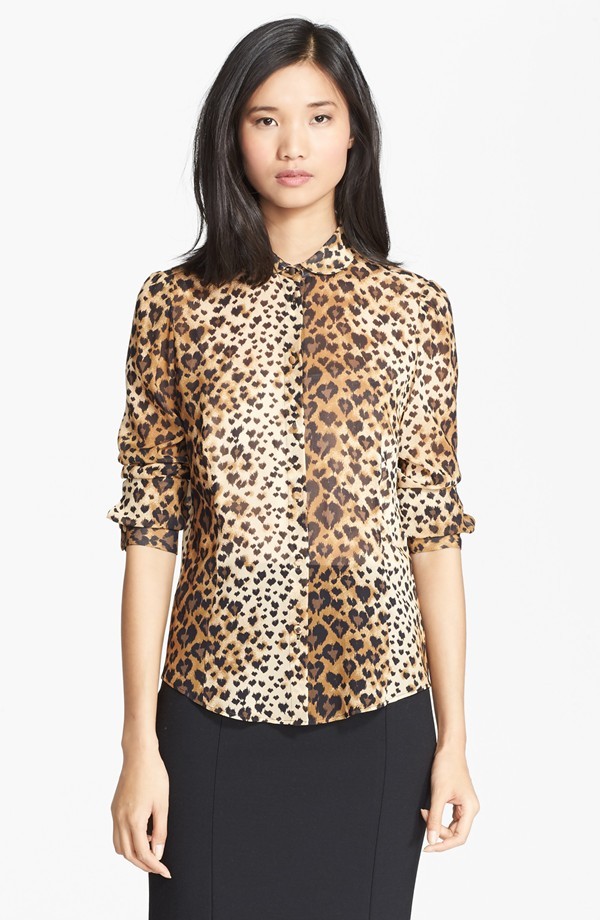 NWT Red Valentino Heart-Shaped Leopard Print Blouse IT42 (Retail + | eBay