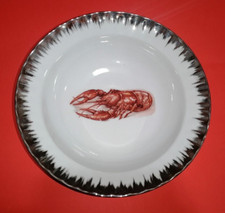 Ciotola da portata pesce aragosta porcellana Kronester Bavaria argento vintage
