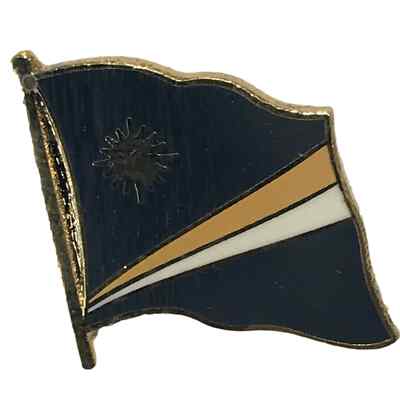 Marshallinseln Nationalflagge 3/4 vergoldet Höflichkeit Emaille Pin Anstecker