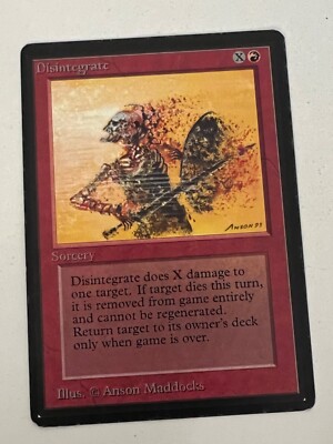 Magic the Gathering MTG Beta Disintegrate MP  (Beta Bob)