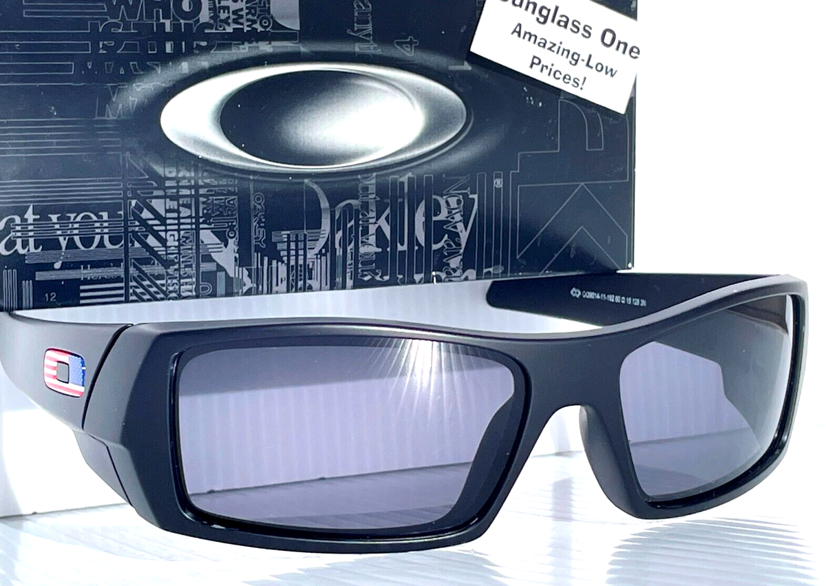 NEW OAKLEY SI GASCAN Matte Black USA FLAG POLARIZED Galaxy Black