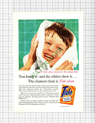 TIDE Waschpulver kleine ANZEIGE -1957 Schneiden