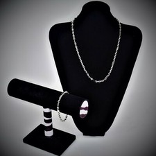 Stainless Steel Jewelry Silver Necklace and Bracelet Men Women Fashion