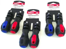 Lot Of 3 Hyper Tough Screwdriver Set Phillips Slotted 1/4" x 1 1/2 #2 x 1 1/2 2"