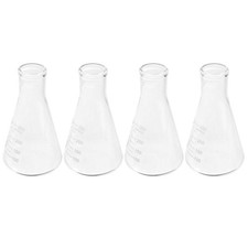 4pcs Erlenmeyer Borosilicate Flash Verre large couche conique Flash triangulaire