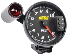 JEGS 41263 5" Tachometer Black Face with Black Bezel