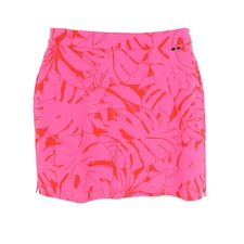 Rafaella Short Skort Women M Pink Floral Stretch Pockets Pull On Activewear Slit