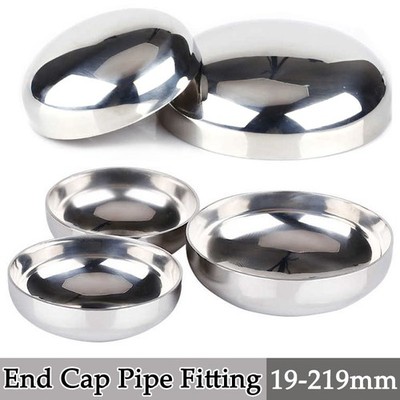 304 Stainless Steel Round End Cap Pipe Fitting Sanitary Welding OD 19mm-219mm