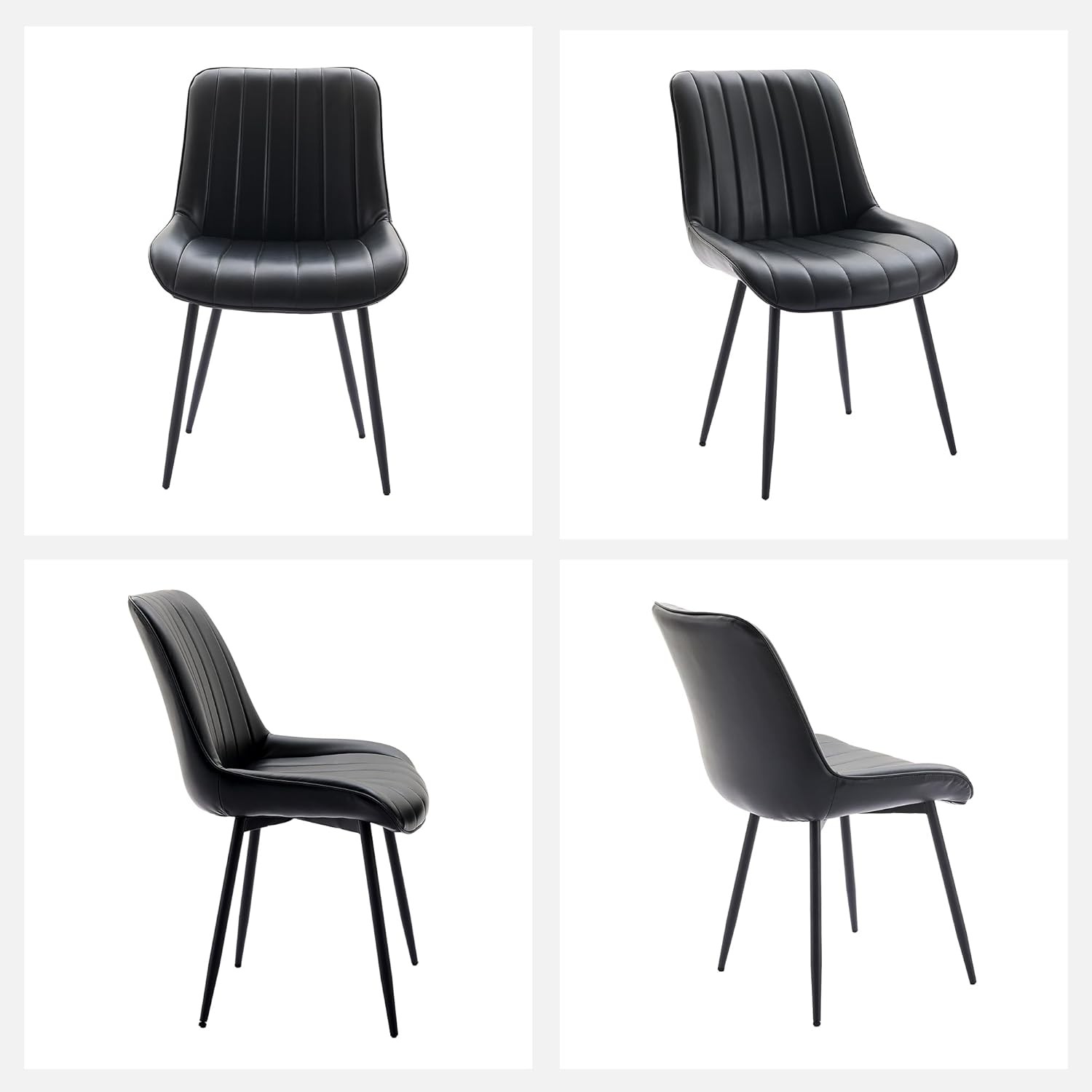S Set Of 2, Upholstered Side Chairs W Metal Legs