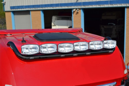 Roof Bar + LEDs + Spot Lights For Mercedes Arocs BigSpace BLACK Truck Stainless - Picture 3 of 7