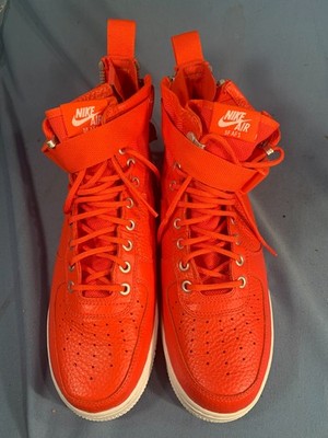 Nike SF Air Force 1 Shoes Mens Size 9 Orange Mid Top Military Boot 917753-800