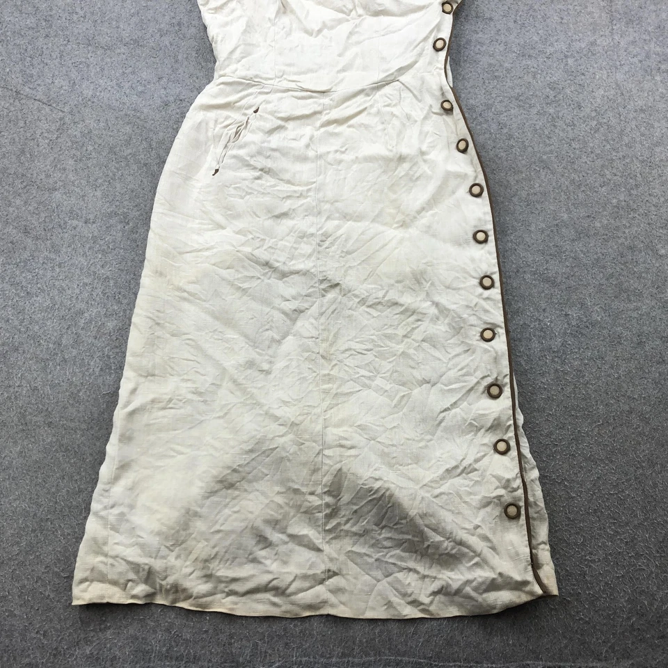 Vestido retro vintage Nardis of Dallas para mujer mediano de lino con botones laterales años 50 60 Foto 2 de 4