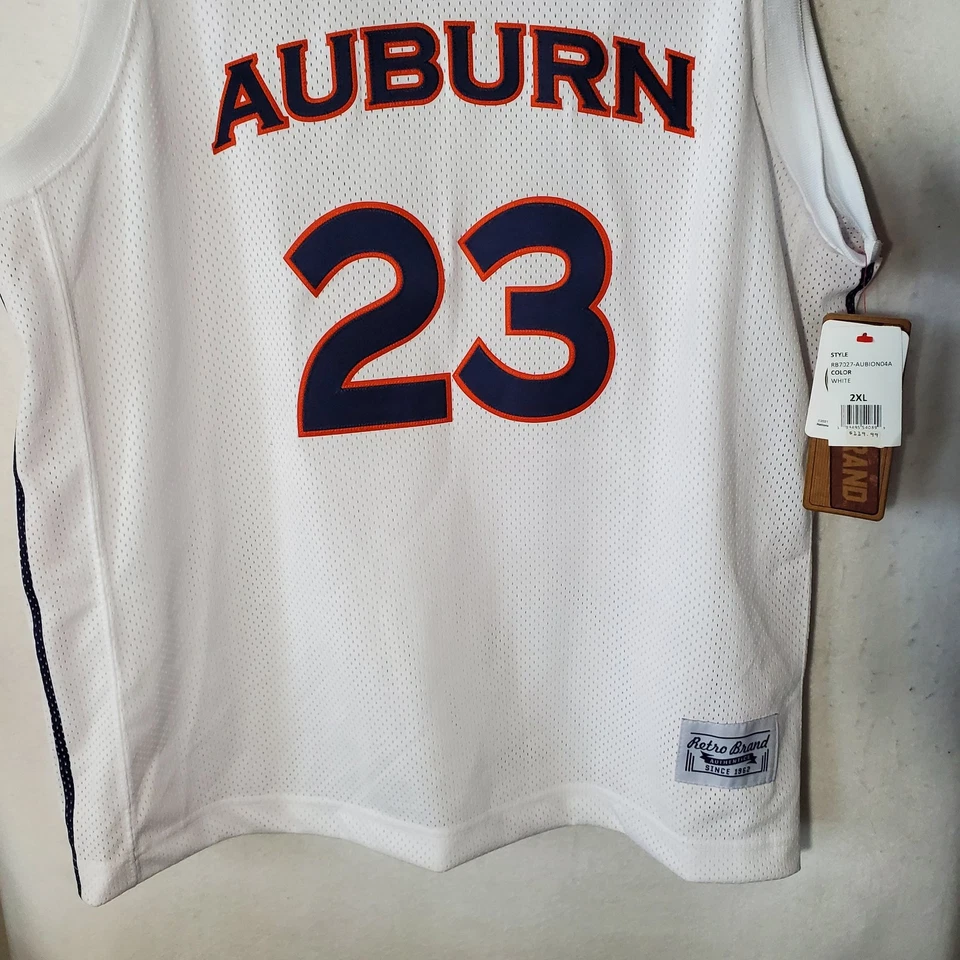 Auburn Tigers Jersey Basketball Mens 2XL White SEC NCAA Okoro 23 Retro Brand - Image 4 of 4