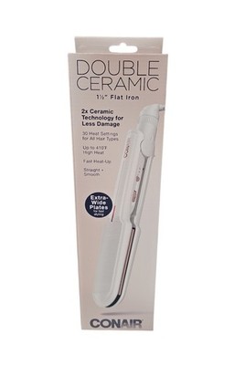 Conair Double Ceramic Flat Iron, 1-1/2 inch Wet-to-Dry Hair Straightener New