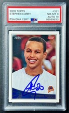 2009-10 Topps STEPHEN CURRY #321 Rookie RC BOLD ON-CARD AUTO PSA 8/10 NM-MT. rookie card picture